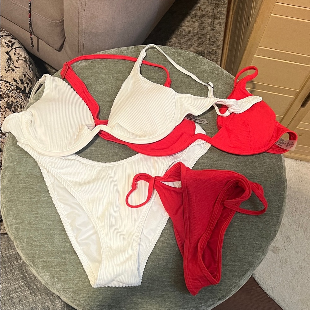 Garage Red and White Bikini Set